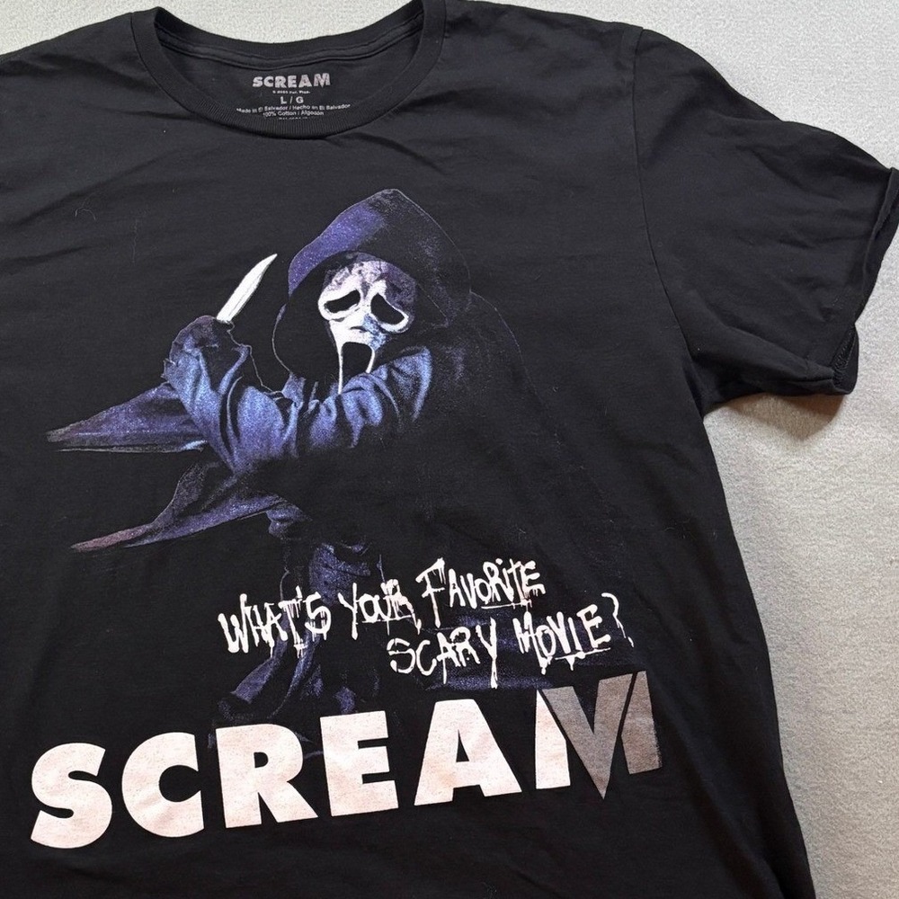 Scream VI Ghostface Movie Shirt Mens L Black Horror Film Promo Graphic Tee 2023